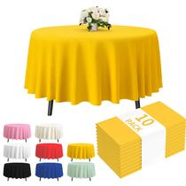 Toalha de Mesa Fixwal Pacote com 10 Unidades Amarela Redonda Descartável 213 cm Toalha de Mesa Fixwal Pacote com 10 Unidades Amarela Redonda Descartável 213 cm