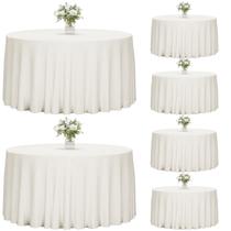 Toalha de mesa Fixwal redonda 120 cm de poliéster marfim, pacote com 6 Toalha de mesa Fixwal redonda 120 cm de poliéster marfim, pacote com 6