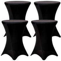 Toalha de mesa Fixwal Spandex, mesa de coquetel 80x110cm, preta, pacote com 4 Toalha de mesa Fixwal Spandex, mesa de coquetel 80x110cm, preta, pacote com 4