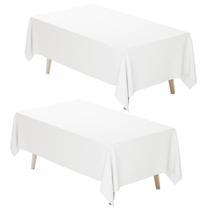 Toalha de mesa Fixwal, tecido de poliéster branco, 152x259cm, pacote com 2 Toalha de mesa Fixwal, tecido de poliéster branco, 152x259cm, pacote com 2
