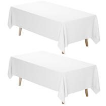 Toalha de mesa Fixwal, tecido de poliéster branco 180x300cm, pacote com 2