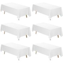 Toalha de mesa Fixwal, tecido de poliéster branco 180x300cm, pacote com 6 Toalha de mesa Fixwal, tecido de poliéster branco 180x300cm, pacote com 6