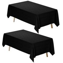 Toalha de mesa Fixwal, tecido de poliéster preto, 152x259cm, pacote com 2 Toalha de mesa Fixwal, tecido de poliéster preto, 152x259cm, pacote com 2