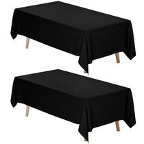 Toalha de mesa Fixwal, tecido preto de poliéster 70x120cm, pacote com 2 Toalha de mesa Fixwal, tecido preto de poliéster 70x120cm, pacote com 2