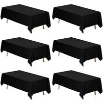 Toalha de mesa Fixwal, tecido preto de poliéster 70x120cm, pacote com 6 Toalha de mesa Fixwal, tecido preto de poliéster 70x120cm, pacote com 6