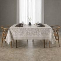 Toalha de Mesa Floral Bege Retangular 8 Lugares Alana Dohler Toalha de Mesa Floral Bege Retangular 8 Lugares Alana Dohler