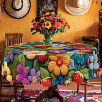 Toalha De Mesa Floral Redonda Retangular Com Borda Relevada Para Primavera E Verão, Vários Tamanhos, Toalha De Mesa Floral Redonda Retangular Com Borda Relevada Para Primavera E Verão, Vários Tamanhos,