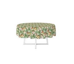 Toalha De Mesa Frutas Coco 4 Lugares Redonda Decorativa Toalha De Mesa Frutas Coco 4 Lugares Redonda Decorativa