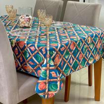 Toalha de Mesa Fundo do Mar Praia Retangular 8 Lugares 1,40 x 2,40