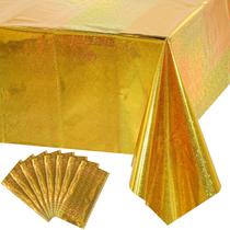 Toalha de mesa FunnyPars Iridescent Gold Plastic 137x274cm x8 Toalha de mesa FunnyPars Iridescent Gold Plastic 137x274cm x8