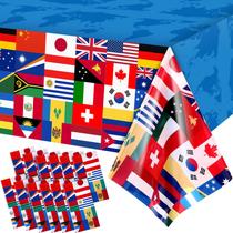 Toalha de mesa FUWeave International Flag, pacote com 12, 275 x 137 cm