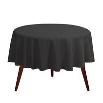Toalha de mesa Gee Di Moda redonda de 132 polegadas preta para 183-244 cm Toalha de mesa Gee Di Moda redonda de 132 polegadas preta para 183-244 cm