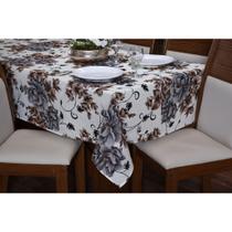 Toalha de Mesa Grande 8 Cadeiras Quadrada 2,20 x 2,20M Tecido Grosso Linhão Estampado Algodão Luxo