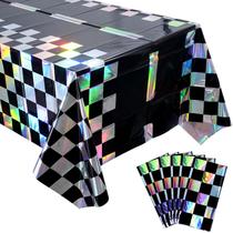 Toalha de mesa Hauwellter Iridescent Race Car de plástico quadriculado Toalha de mesa Hauwellter Iridescent Race Car de plástico quadriculado