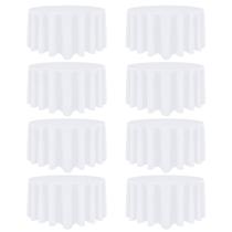 Toalha de mesa Heneger branca redonda 120 cm resistente a manchas (pacote com 8) Toalha de mesa Heneger branca redonda 120 cm resistente a manchas (pacote com 8)