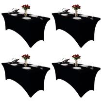 Toalha de mesa Heochy para mesa retangular de 6 pés - preta (4 unidades)