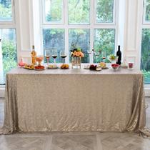Toalha de mesa HMQIANG Champagne Sequin 229x335cm para decoração de festa