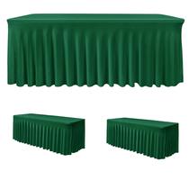 Toalha de mesa HolidayIdeas Hunter Green Spandex Retangular de 8 pés