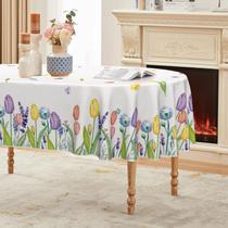Toalha de mesa Horaldaily Spring 152x213cm Oval Aquarela Floral