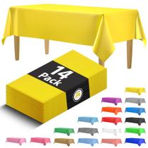Toalha de mesa HSGUS Premium Yellow Plastic 137 x 274 cm - pacote com 14 Toalha de mesa HSGUS Premium Yellow Plastic 137 x 274 cm - pacote com 14