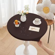 Toalha de mesa Huierxun, redonda, ajustada em PU, 110 cm de diâmetro, café à prova d'água