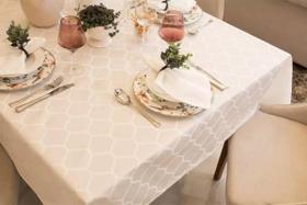 Toalha de Mesa Impermeável 4 Lugares Quadrado Jacquard 170x170cm Toalha de Mesa Impermeável 4 Lugares Quadrado Jacquard 170x170cm