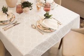 Toalha de Mesa Impermeável 6 Lugares Retangular Jacquard 140x210cm