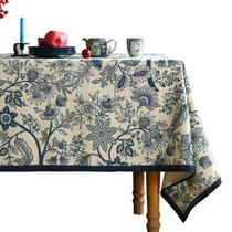 Toalha de mesa ISAENNE 140x140 cm Azul Floral Lavável