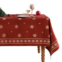 Toalha de mesa ISAENNE Designer Christmas Red Linen 140x140cm