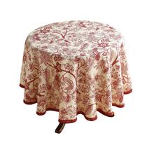 Toalha de mesa ISAENNE Designer de linho francês vermelha floral 170 cm