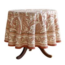 Toalha de mesa ISAENNE Designer de linho vermelho francês 140 cm de diâmetro