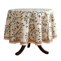 Toalha de mesa ISAENNE Designer Floral Linen Bege Claro 170 cm