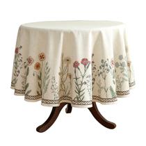 Toalha de mesa ISAENNE Designer Off White Linen 140 cm de diâmetro