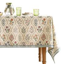 Toalha de mesa ISAENNE Linen Blend 160x260 cm Floral Resistente a Rugas