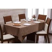 Toalha de Mesa Jacard Luxo 6 Lugares 2,00mt x 1,40mt Avelã