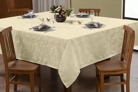 Toalha de Mesa Jacard Luxo 6 Lugares 2,00mt x 1,40mt Palha
