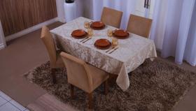 Toalha de mesa jacquard 4 lugares 1,35x1,50 bege