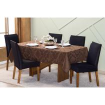 Toalha De Mesa Jacquard Luxo Retangular Premium Impermeavel Estampada Sala De Jantar Cozinha Decorac