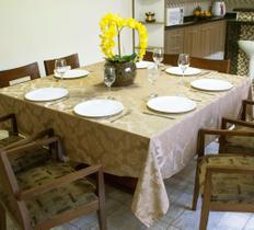 Toalha de Mesa Jacquard Quadrada 8 Lugares Mesa Grande Jantar Decoração 2,20m x 2,20m Várias Cores
