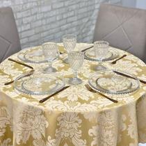 Toalha de Mesa Jacquard Redonda para Festas Buffet Eventos