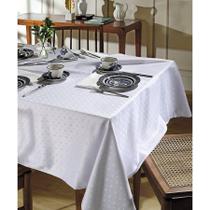 Toalha de Mesa - Jacquard Requinte II - Floral - Branco - Retangular - 6 Lugares - Dohler