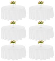 Toalha de mesa JALANCY, pacote com 6, 90", poliéster branco redondo Toalha de mesa JALANCY, pacote com 6, 90", poliéster branco redondo