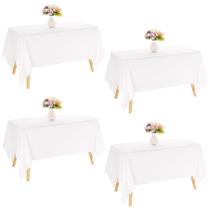 Toalha de mesa JALANCY retangular 152x259cm, poliéster branco, pacote x4 Toalha de mesa JALANCY retangular 152x259cm, poliéster branco, pacote x4