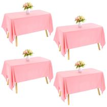 Toalha de mesa JALANCY retangular 152x259cm, poliéster rosa, pacote com 4 Toalha de mesa JALANCY retangular 152x259cm, poliéster rosa, pacote com 4