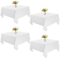 Toalha de mesa JALANCY Square 132x132cm, poliéster branco, pacote com 4 Toalha de mesa JALANCY Square 132x132cm, poliéster branco, pacote com 4