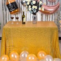 Toalha de mesa JYFLZQ Gold Sequin 90x132cm retangular