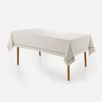 Toalha de Mesa Karsten Antoni Branca com Bege 6 Lugares 1,65m x 2,20m
