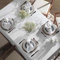 Toalha de Mesa Karsten Retangular 6 Lugares Celebration Sienna Branco