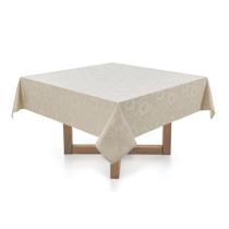 Toalha de Mesa Karsten Sienna Bege Quadrada 220 x 220cm Easy Wash