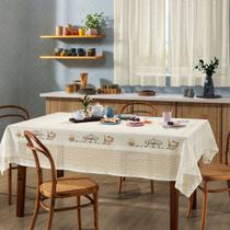 Toalha de Mesa KazzaVip Renda Valência 100% Poliéster Retangular 1,50mx2,20m Coffee 6 Lugares Marfim Toalha de Mesa KazzaVip Renda Valência 100% Poliéster Retangular 1,50mx2,20m Coffee 6 Lugares Marfim